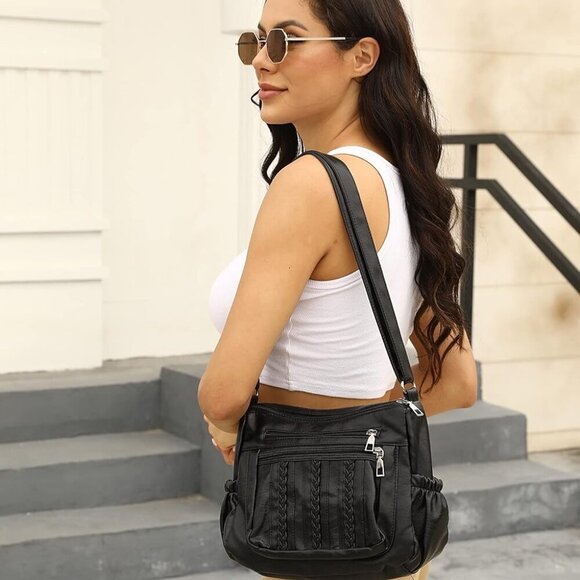 Purses for Women Pocketbooks Soft PU Leather Ladies Crossbody Purse Multi Pocket - Picture 2 of 8